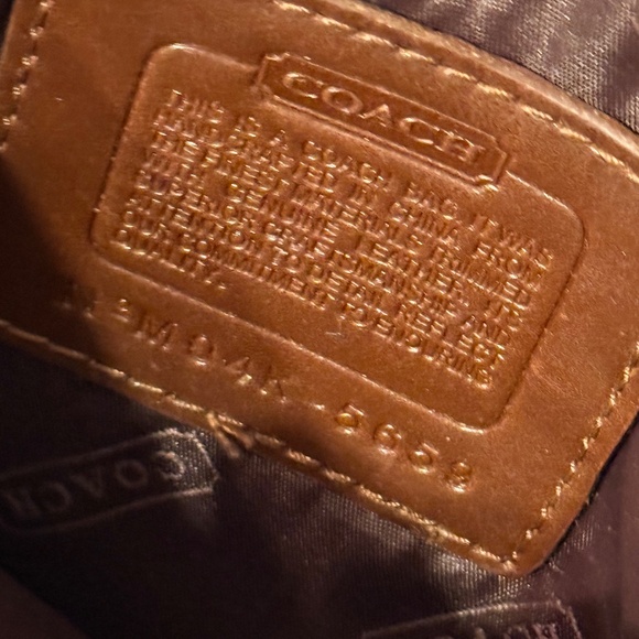 Coach Signature Canvas Brown, Tan and Cream Crossbody Bag with 3 pockets - Picture 5 of 5